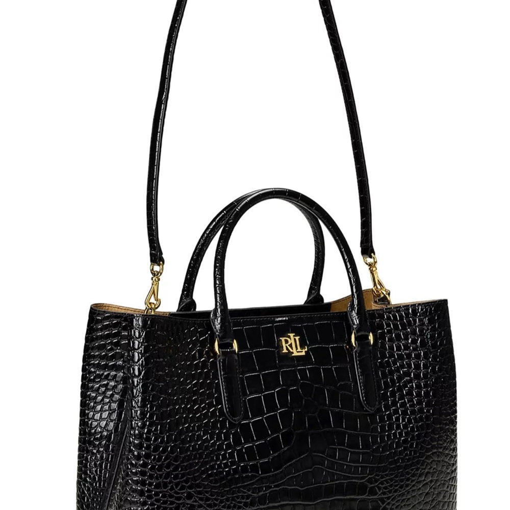 Lauren Ralph Lauren
Marcy Large Embossed Satchel Tote Bag, Gold Accents - Picture 5 of 10